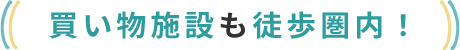 買い物施設も徒歩圏内！