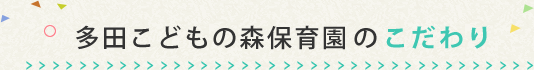 多田こどもの森保育園のこだわり